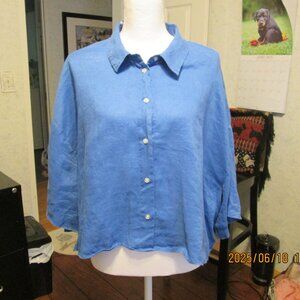 H&M Women's Cropped Linen Blouse Size XL